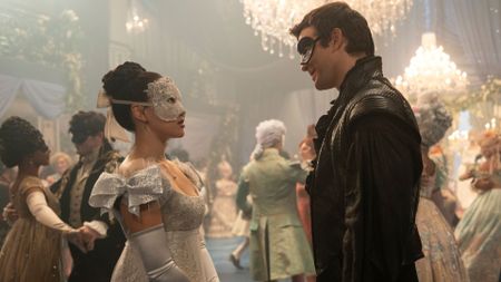 Benedict and Sophie look at each other on the dancefloor