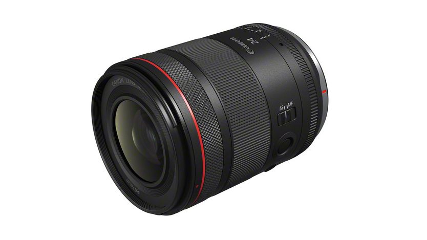 Canon RF 24mm f/1.4L VCM lens against a white background