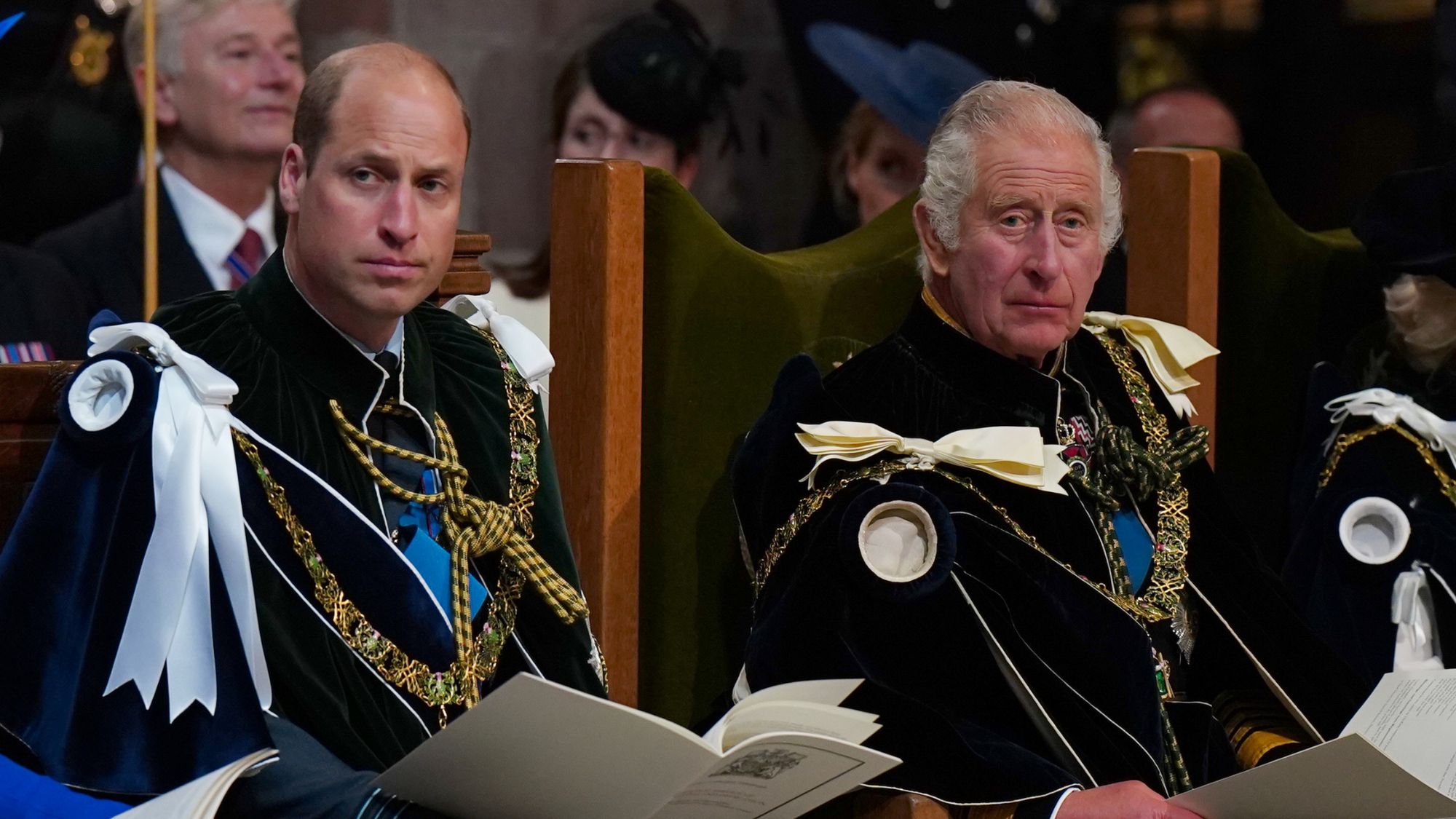 Prince William and King Charles during the Coronation of King Charles III
