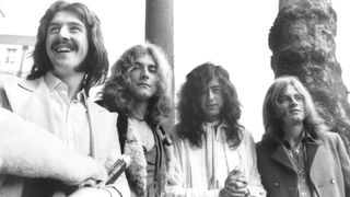 Led Zeppelin (l-r): drummer John Bonham, singer Robert Plant, guitarist Jimmy Page and bassist John Paul Jones