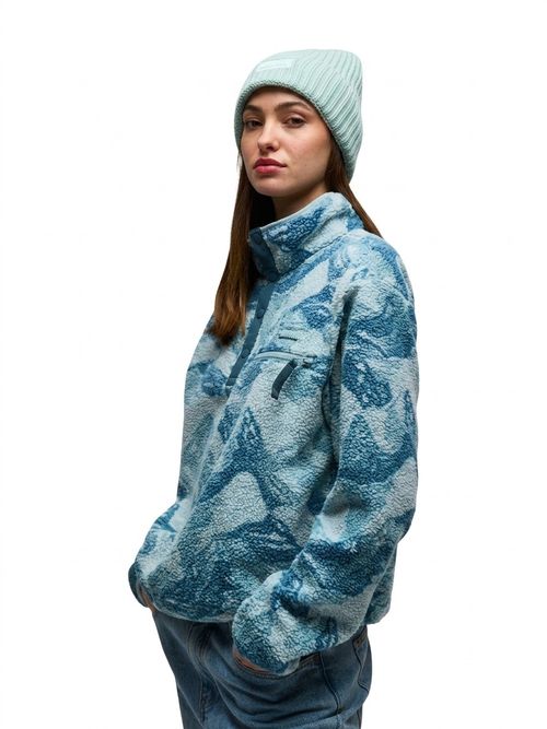 Women's Helvetia Ii Cropped Sherpa Half Snap Printed Fleece