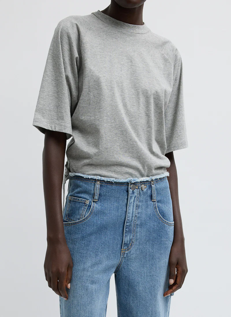 Tibi, Short Sleeve T-Shirt With Shirred Back