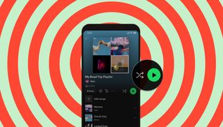 Listing image for Spotify Premium app indicating dedicated play and shuffle buttons