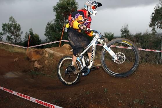 A downhill racer