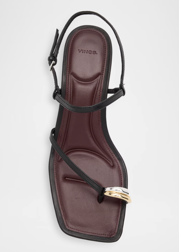 Vince, Polli Leather Kitten-Heel Sandals (Were $350)