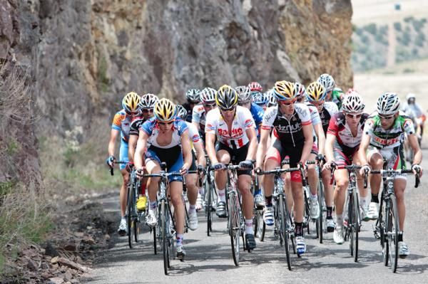 Riders start to look at each other to see who is going to attack first on the way steep section.