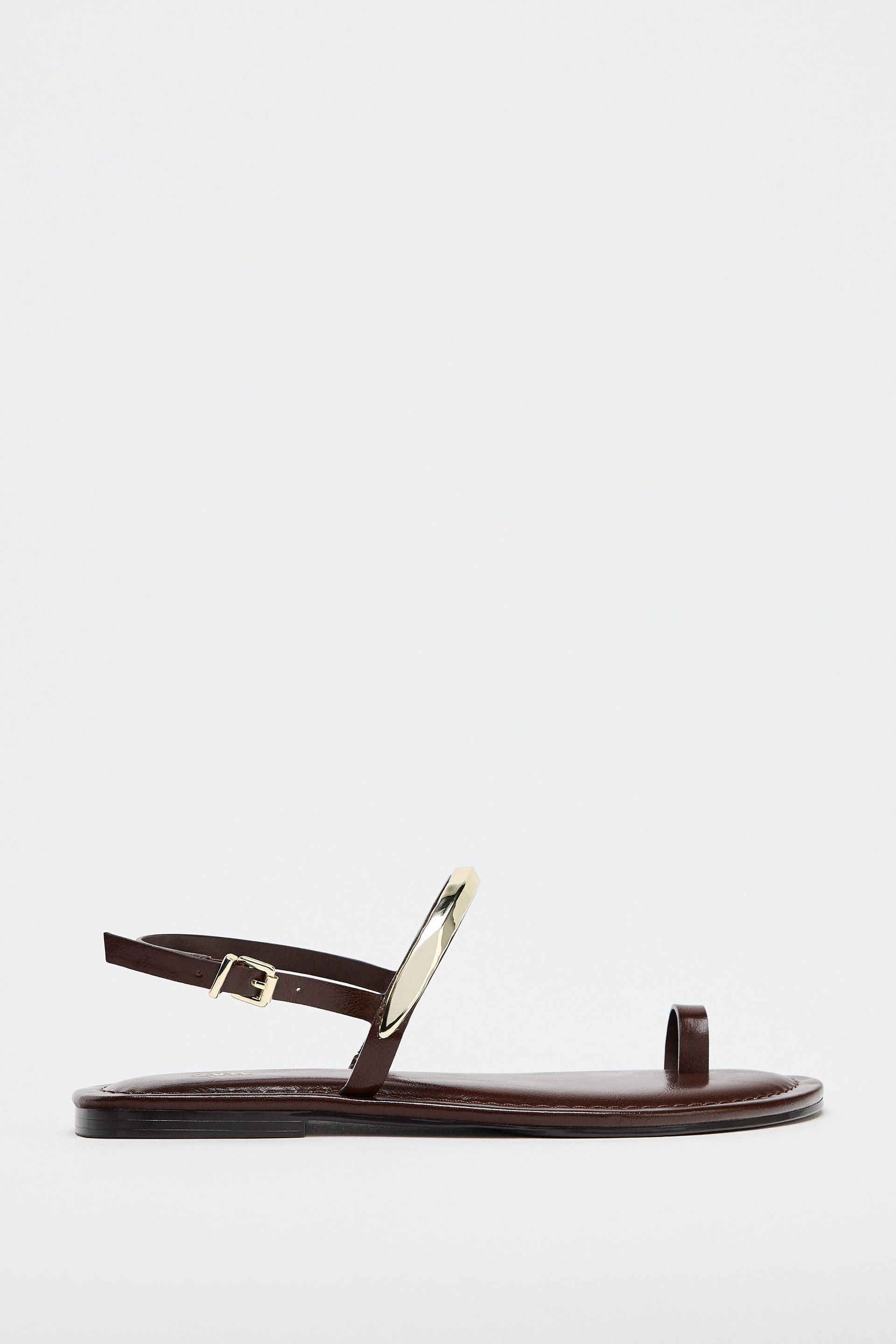 Flat Sandals With Metal AppliquÉ