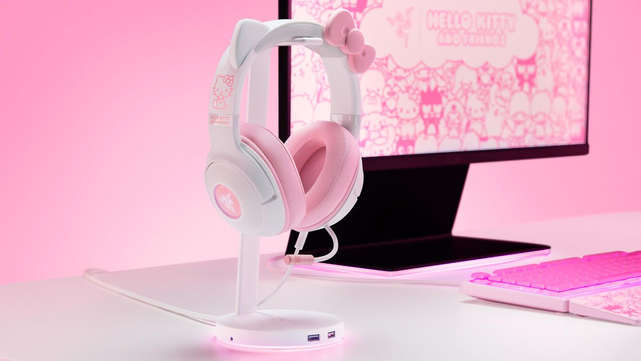 Image of the Razer Kraken Kitty V2 "Hello Kitty and Friends" Edition wired headset for PC.