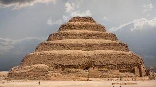 The step pyramid, built during the reign of the pharaoh Djoser, at the necropolis of Saqqara, Egypt.