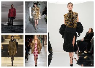 Leopard prints on the runway at Versace, Marni, Dior