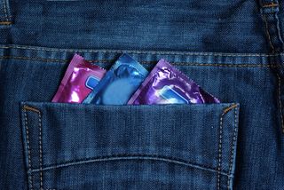 Condoms in a jean pocket