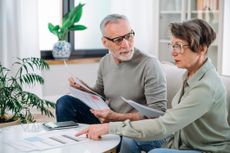 A couple going over their household finances