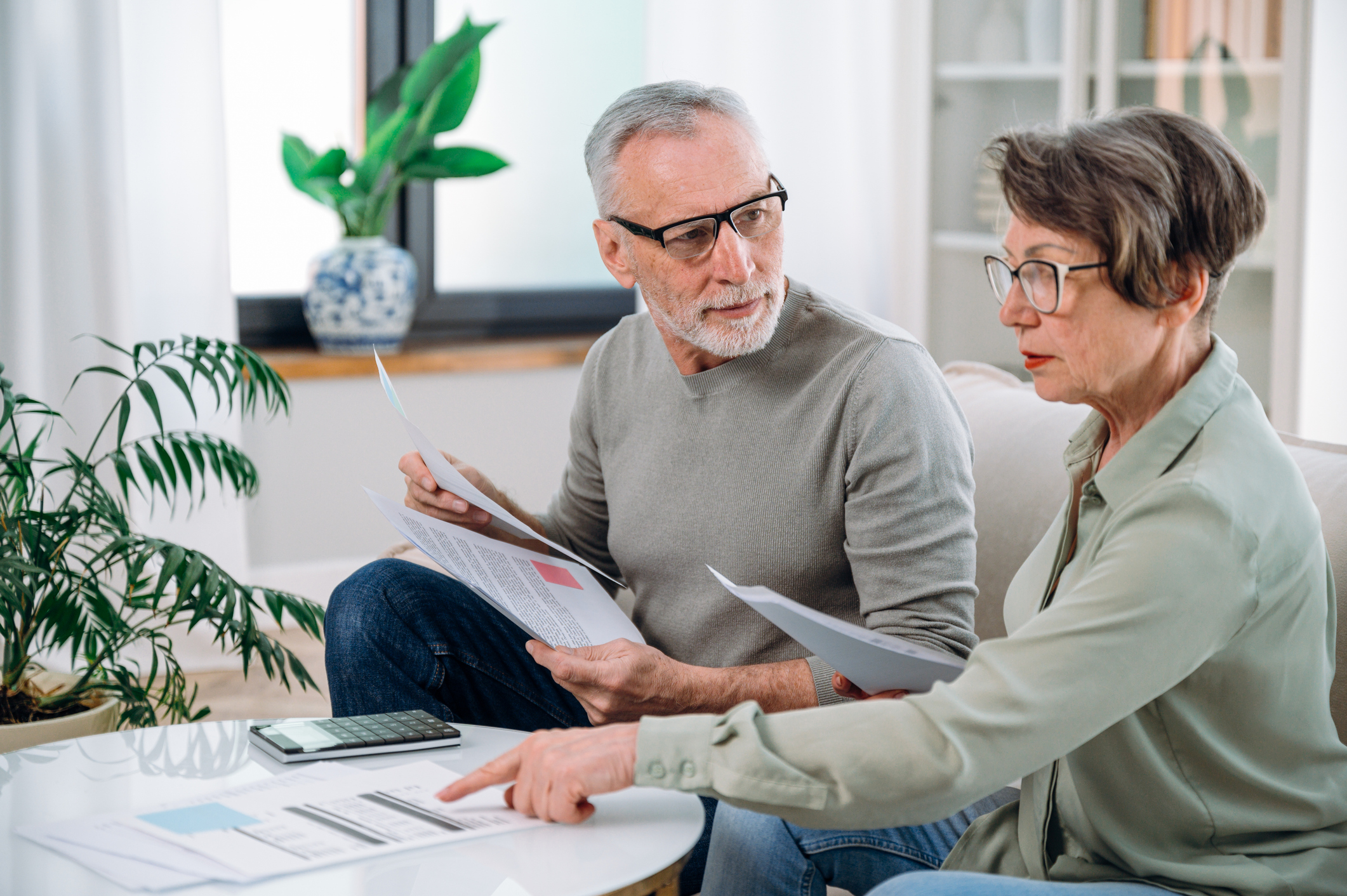 A couple going over their household finances