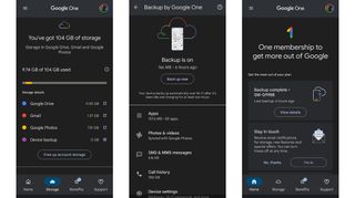Screenshots showing Google One on Android