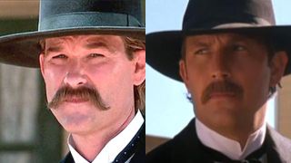 Kurt Russell in Tombstone on the left, Kevin Costner in Wyatt Earp on the right