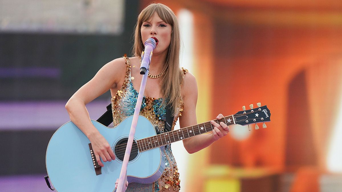 Taylor Swift performs onstage during &quot;Taylor Swift | The Eras Tour&quot; at Olympiastadion on July 27, 2024 in Munich, Germany