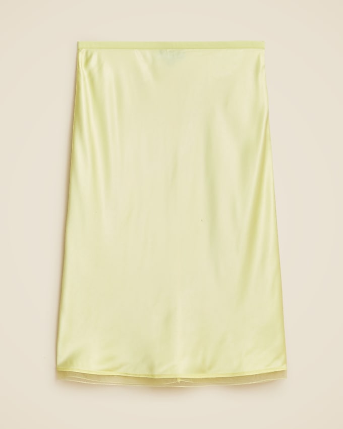 Gwen Knee-Length Slip Skirt in Viscose Charmeuse