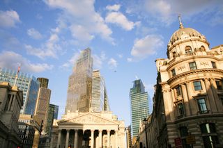 Bank of England buildings in the sunshine