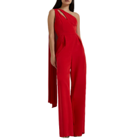 Red One Shoulder Jumpsuit, was £75 now £60 | River Island
