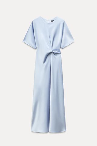 Satin-Effect Dress With Knot Detail