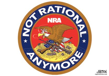 Political cartoon U.S. NRA donations gun violence