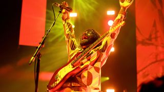 Biffy Clyro's Simon Neil on stage at the O2