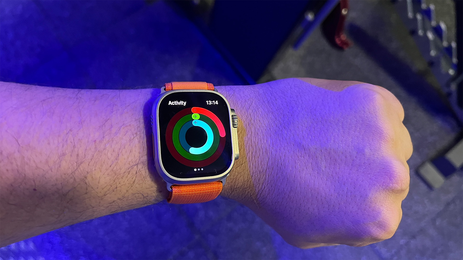 Apple Watch Ultra ready to be used in a gym