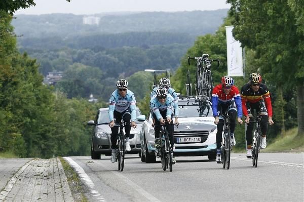 Omega Pharma-Quickstep previews the team time trial world championship course in Limburg, The Netherlands