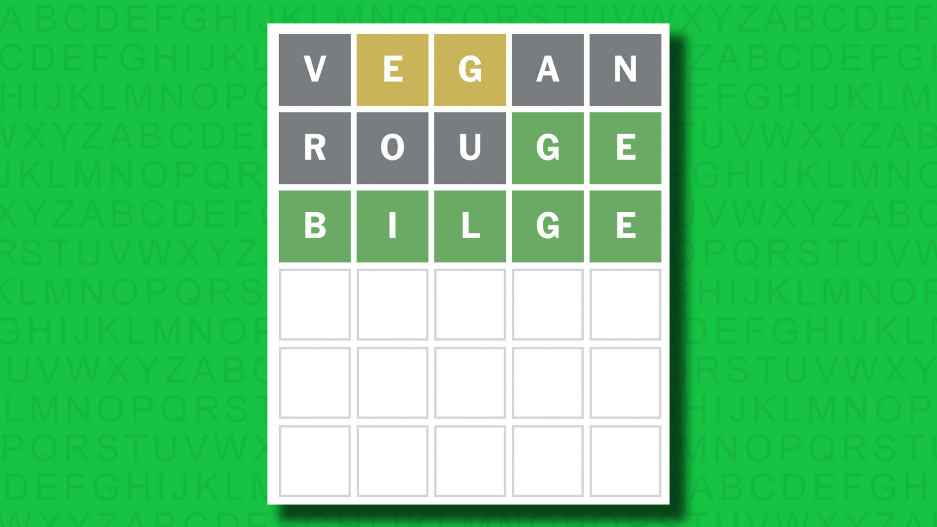 NYT Wordle answer for game 1455 on a green background