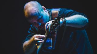 Andy Mckee performing live at the Teatro Colosseo in Torino, opening the first Italian tour date of Tommy Emmanuel. Andy McKee is an American finger-style guitar player.