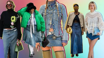 Denim skirt outfits clearance 2020