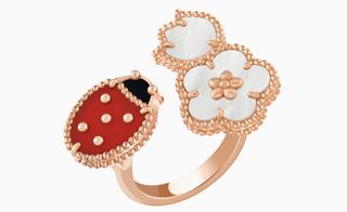 ladybird and flower ring