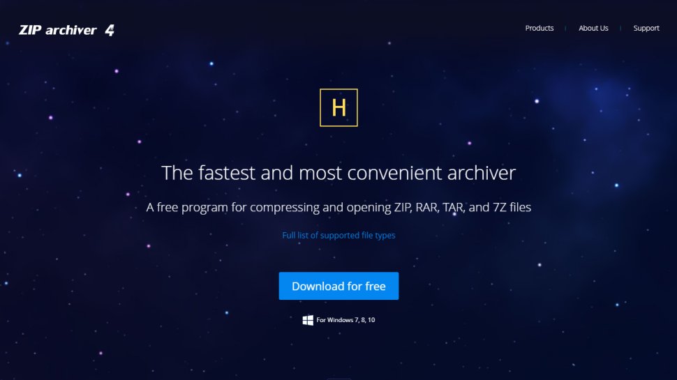 Website screenshot for Zip Archiver