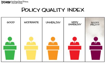 Political cartoon U.S. EPA Scott Pruitt policy