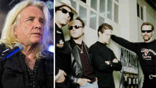 Bob Rock in 2019, and Metallica in 1996