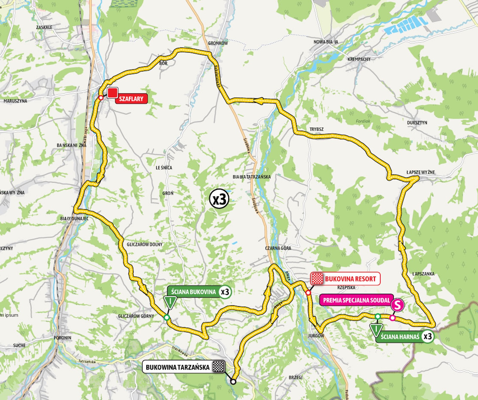 Route information for the 2025 Tour de Pologne