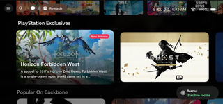 Backbone app showing PS5 games