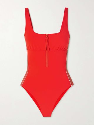 Athletic Tribune Paneled Swimsuit