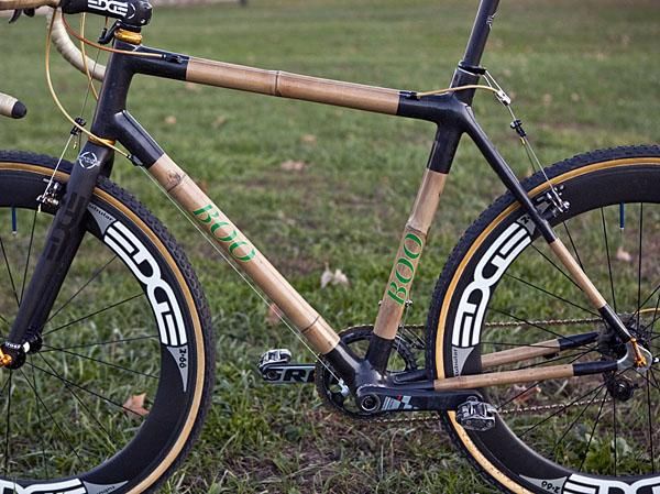 Rather than use bamboo exclusively from end to end, Boo Bicycles creator Nick Frey wisely uses carbon fibre for higher-stress areas.