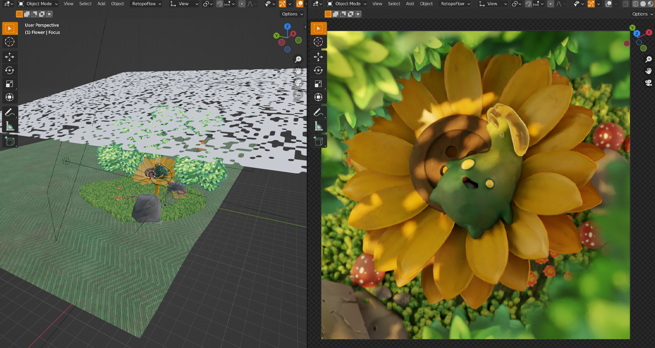 NVIDIA GeForce RTX 4090 Series GPU; a render of a flower