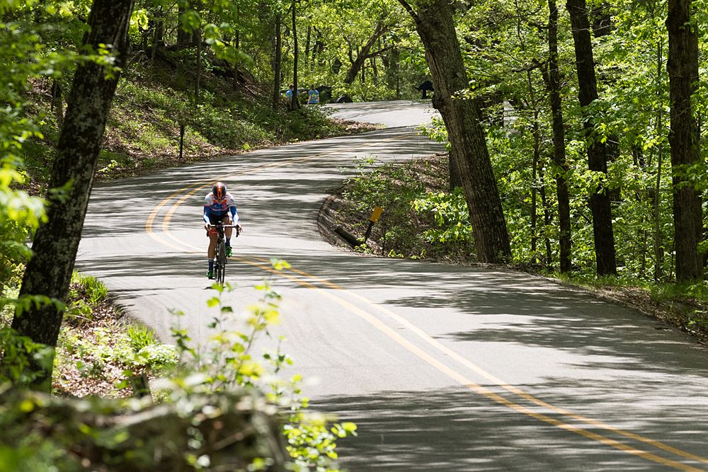 A rider makes her way along the course.