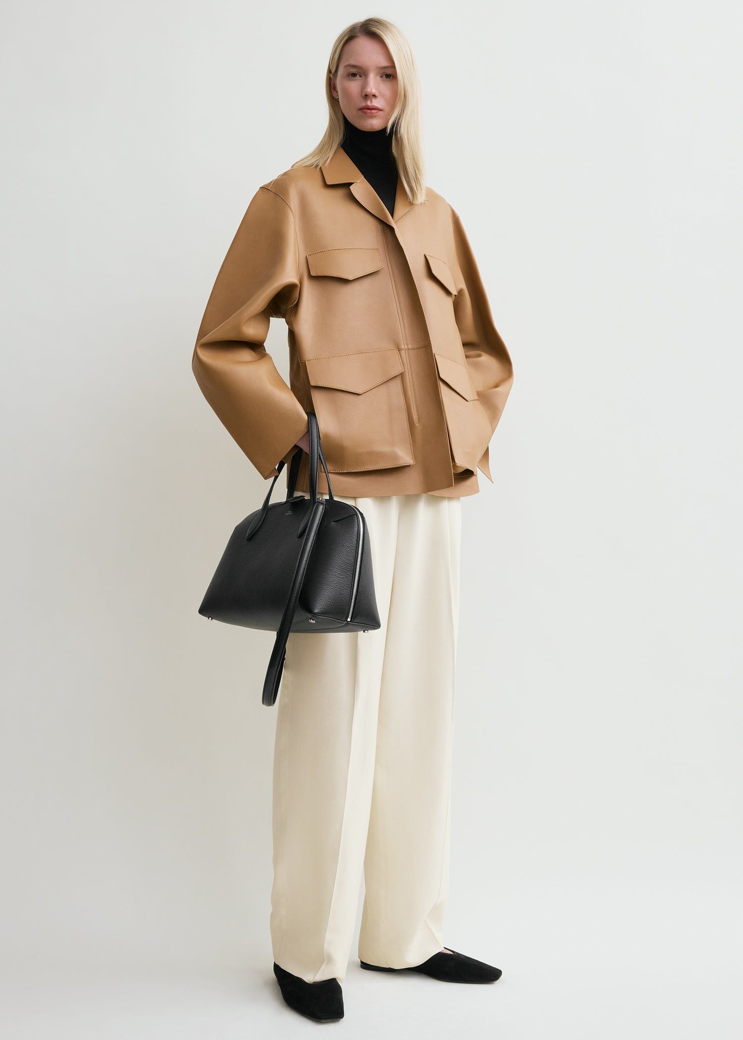 Army Leather Jacket Camel