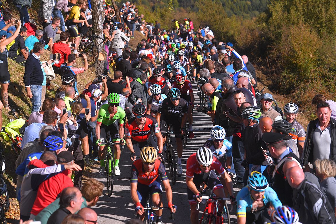 The peloton on the Sormano