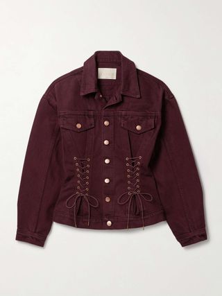 Naomi Lace-Up Denim Jacket