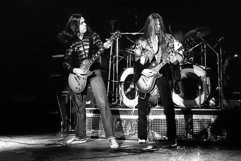 Gary Moore onstage with Scott Gorham