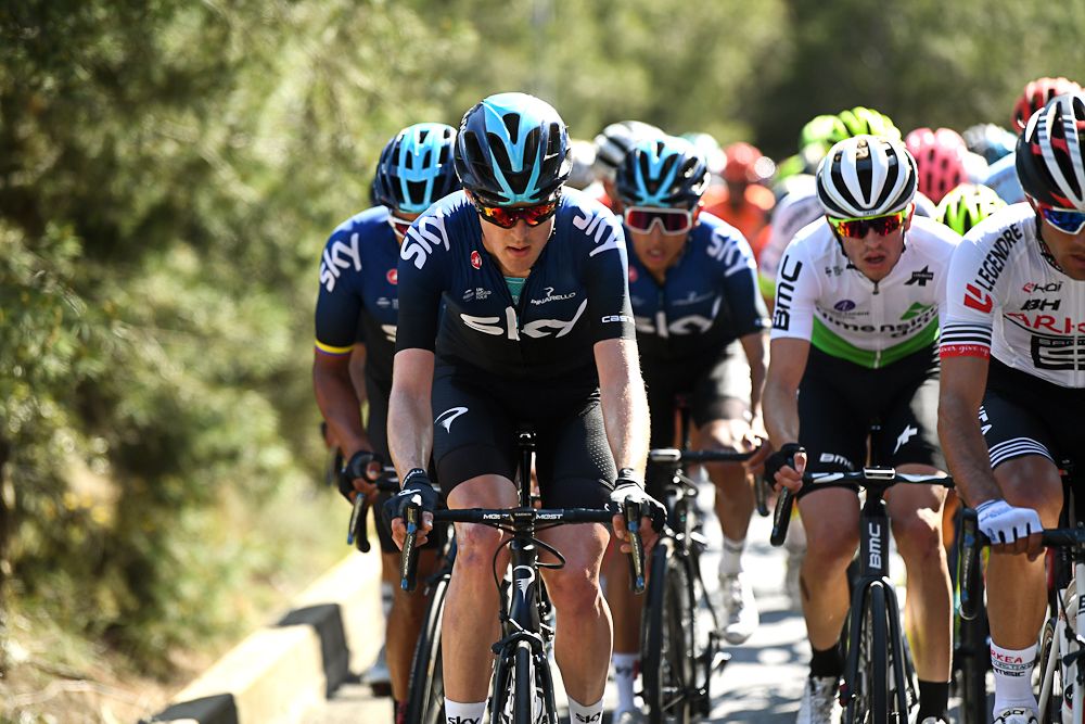Pavel Sivakov helps with the chase during stage 1 at Volta a Catalunya