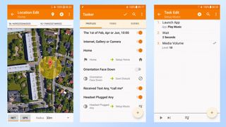 Screenshots of Tasker app for Android.