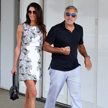 Amal and George Clooney arriving in Venice