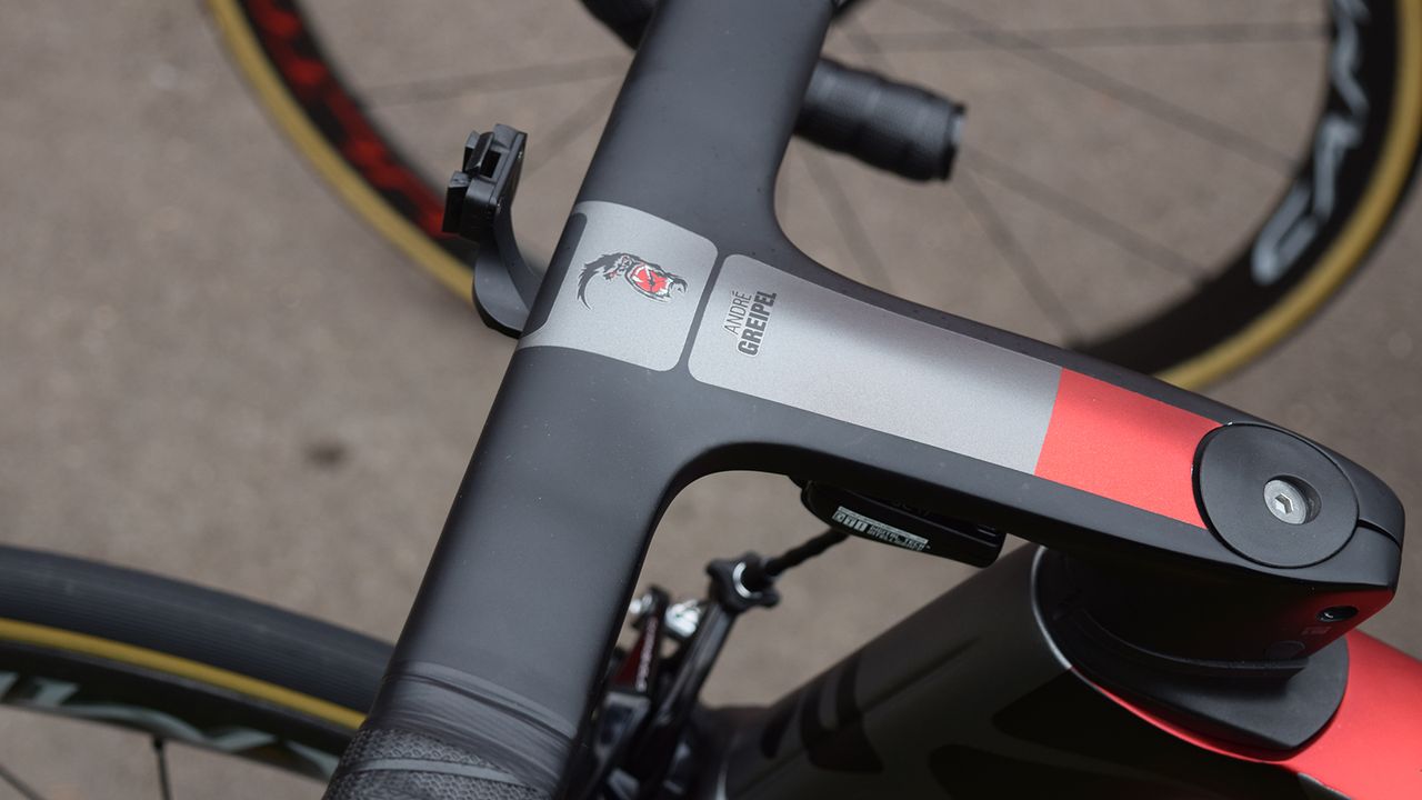 Andre Greipel's integrated cockpit system features custom artwork for the 'Gorilla'