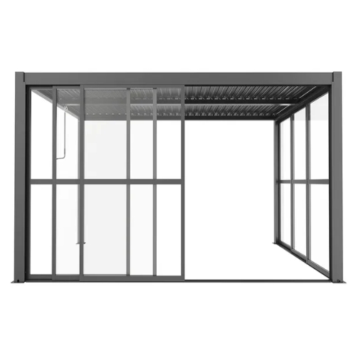 Maze, Como Pergola Sliding Transparent Doors 4m Side - Grey